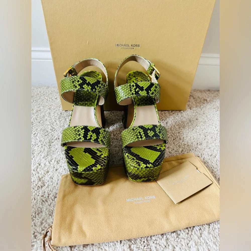 Michael Kors Collection Blair Genuine Python Snake Leather Size 41